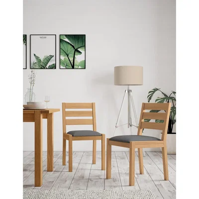 Marks & Spencer M&S Set of 2 Sonoma™ Fabric Dining Chairs - Oak, Oak