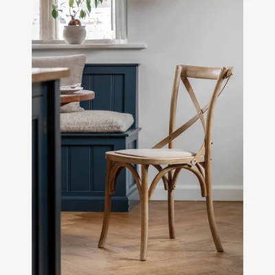 Marks & Spencer Gallery Direct Set of 2 Pavilion Washed Linen Oak Chairs Natural Mix