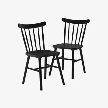 Marks & Spencer M&S Set of 2 Newark Spindle Dining Chairs - Black, Black