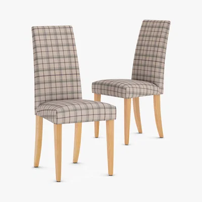 Marks & Spencer Set of 2 Checked Fabric Dining Chairs
