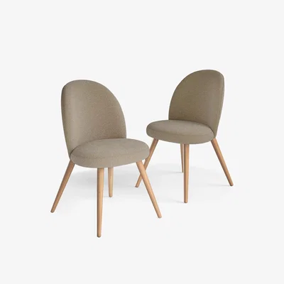 Marks & Spencer M&S Set of 2 Nord Boucle Dining Chairs - Oatmeal, Oatmeal