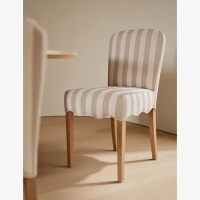 Marks & Spencer M&S Set of 2 Striped Scallop Dining Chairs Natural Mix