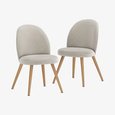 Marks & Spencer M&S Set of 2 Nord Dining Chairs - 1SIZE - Charcoal, Charcoal,Walnut