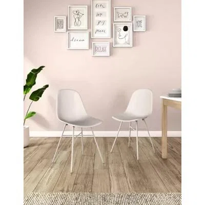Marks & Spencer M&S Loft Set of 2 Contemporary Dining Chairs - White, White,Grey