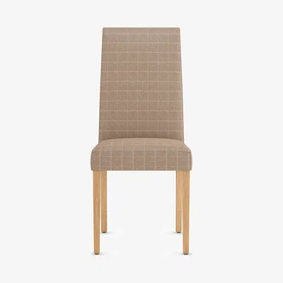 Marks & Spencer M&S Set of 2 Alton Checked Dining Chairs - 1SIZE - Grey, Grey,Natural