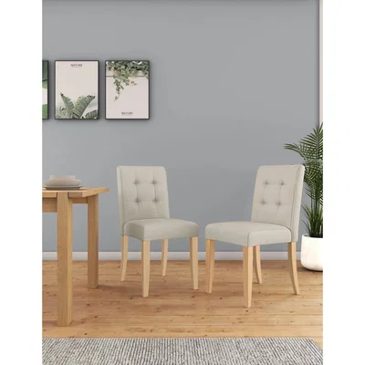 Marks & Spencer M&S Set of 2 Milton Pinched Back Dining Chairs - Grey, Grey
