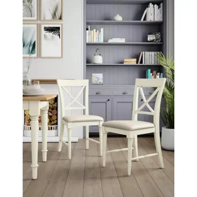 Marks & Spencer M&S Set of 2 Greenwich Dining Chairs - Ivory, Ivory