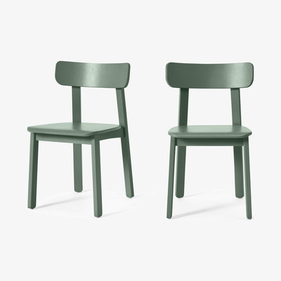 Made.com Asuna Set of 2 Dining Chairs, Fern Green
