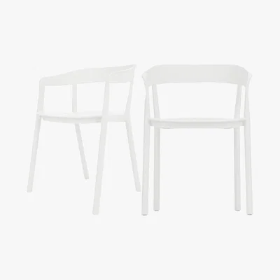 Made.com Elsie - Set of 2 Elsie Stackable Dining Chairs, White