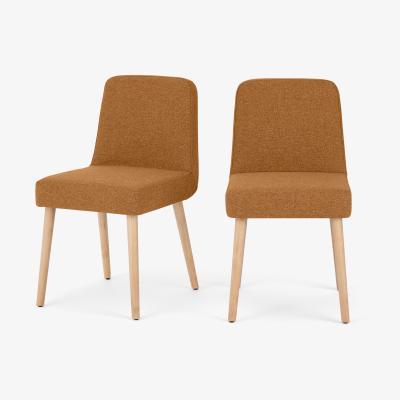 Made.com Adams Set of 2 Dining Chairs, Orleans Marmalade Orange