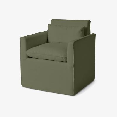 Made.com Kasiani Carver Dining Chair, Olive Cotton & Linen Mix