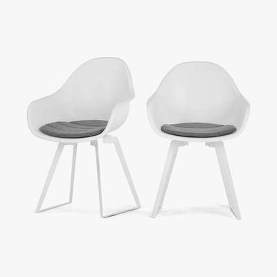 Made.com Boone - Set of 2 Boone Dining Chairs, White