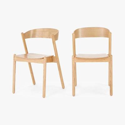 Made.com Yaunti - Set of 2 Yaunti Dining Chairs, Ash