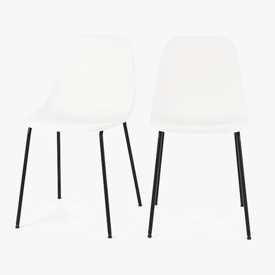 Made.com Busby - Set of 4 Busby Dining Chairs, White and Black