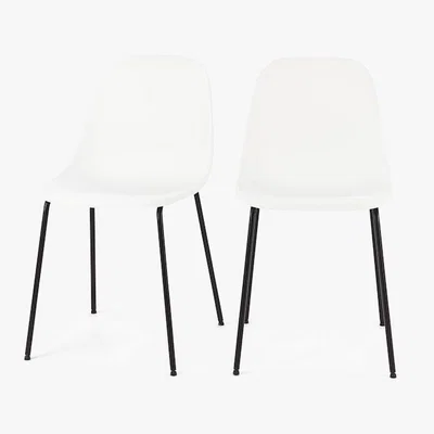 Made.com Busby - Set of 4 Busby Dining Chairs, White and Black