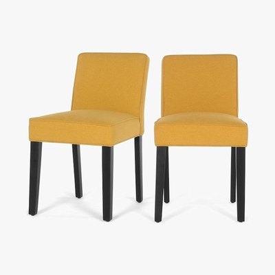 Made.com Wilton - Set of 2Wilton Dining Chairs,Yolk Yellow and Birch Black