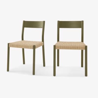 Made.com Rhye Set of 2 Dining Chairs, Khaki Green