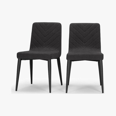 Made.com Lex - Set of 2 Lex Dining Chairs, Midnight Black
