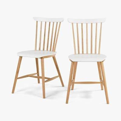 Made.com Deauville - Set of 2 Deauville Dining Chairs, Oak and White