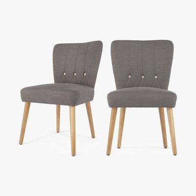 Made.com Charley - Set of 2 Charley Dining Chairs, Graphite Grey and Oak