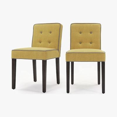 Made.com Hoxton - Set of 2 Hoxton Dining Chairs, Pistachio Green and Graphite Grey