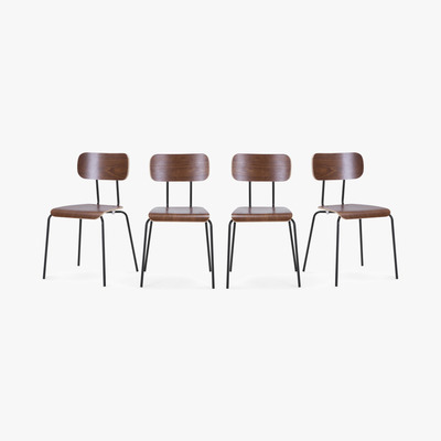 Made.com Haywood - Set of 4 Haywood Dining Chairs, Walnut and Black