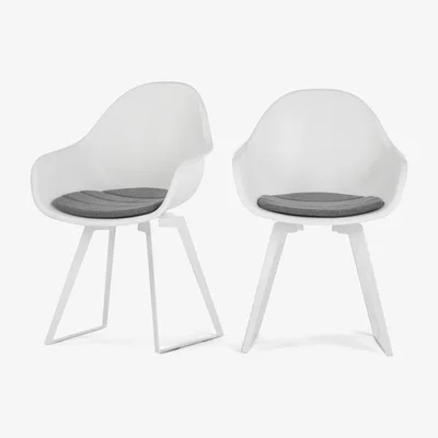 Made.com Set of 2 Boone Dining Chairs, White