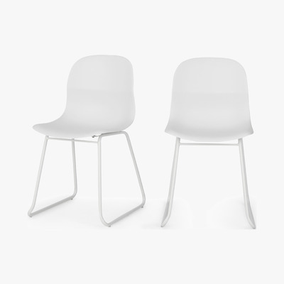 Made.com Farah - MADE Essentials Set of 2 Farah Dining Chairs, White