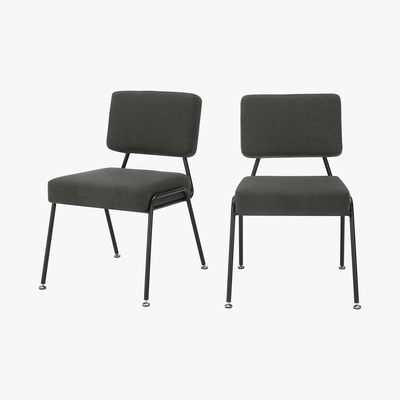 Made.com Set of 2 Knox dining chairs, Soot Grey