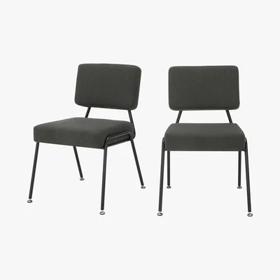 Made.com Set of 2 Knox dining chairs, Soot Grey
