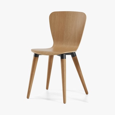 Made.com Set of 2 Edelweiss Dining Chairs, Oak and Black