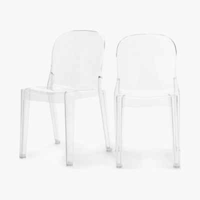 Made.com Jelly - Set of 2 Jelly Acrylic Chairs, Clear