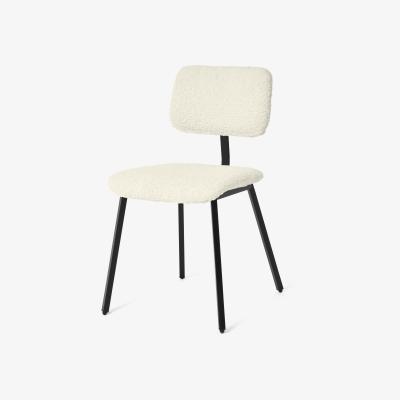 Made.com Solomon Dining Chair, Faux Sheepskin with Black Legs