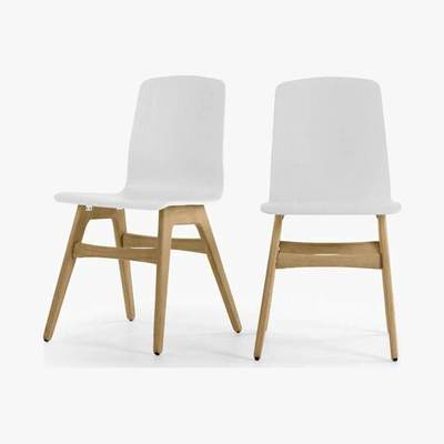 Made.com Dante - Set of 2 Dante Dining Chair, Oak and White
