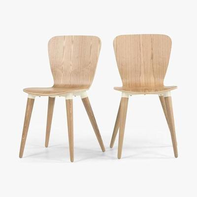 Made.com Edelweiss - Set of 2 Edelweiss Dining Chairs, Ash and White