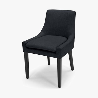 Made.com Percy - Percy Scoop Back Chair, Midnight Black