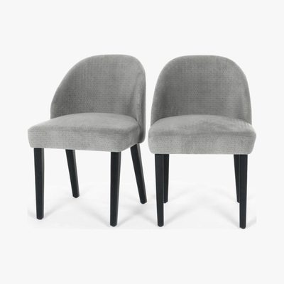 Made.com Alec - Set of 2 Alec Dining Chairs, Quilted Grey