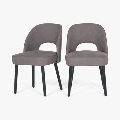 Made.com Rory - Set of 2 Rory Dining Chairs, Graphite Grey