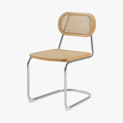 Made.com Leora Dining Chair, Cane & Chrome