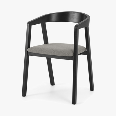 Made.com Placido Carver Dining Chair, Black & Cool Grey