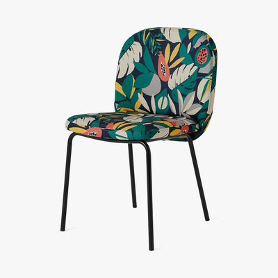 Made.com Safia Dining Chair, Curator Print & Black Legs