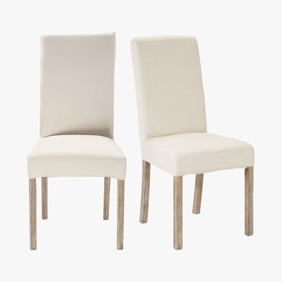 Maisons du Monde MARGAUX - 2 White Finish Pine Chairs for Covering