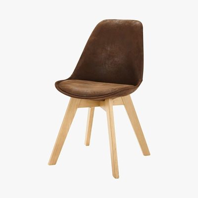 Maisons du Monde ICE - Brown Microsuede Scandinavian Chair
