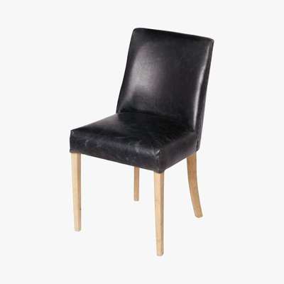 Maisons du Monde DIANE - Black Leather Chair