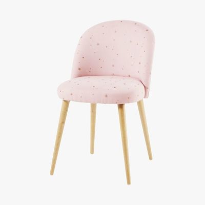 Maisons du Monde MAURICETTE - Pink Vintage Chair with Gold Star Print