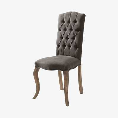 Maisons du Monde CHLOÉ - Linen and ash button chair in grey