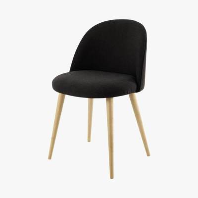 Maisons du Monde MAURICETTE - Anthracite Grey Vintage Chair with Solid Birch