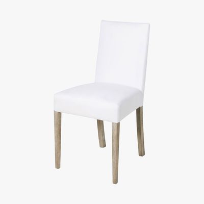 Maisons du Monde DIANA - 2 White Chairs with Slipcovers and Solid Pine Legs