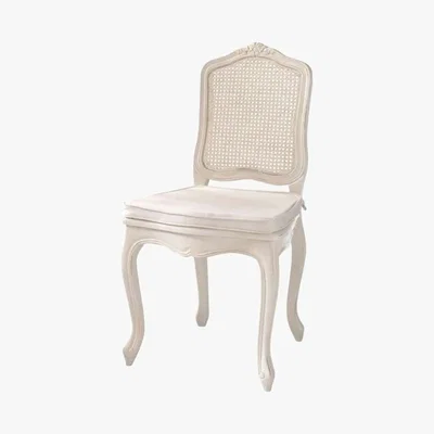 Maisons du Monde GUSTAVIA - Pine and Rattan Cane Chair in Ivory