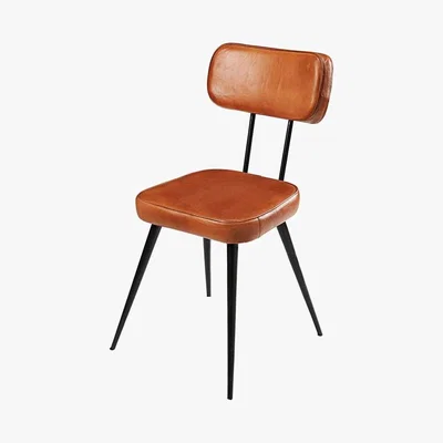 Maisons du Monde CLAPPER - Goatskin and black metal chair